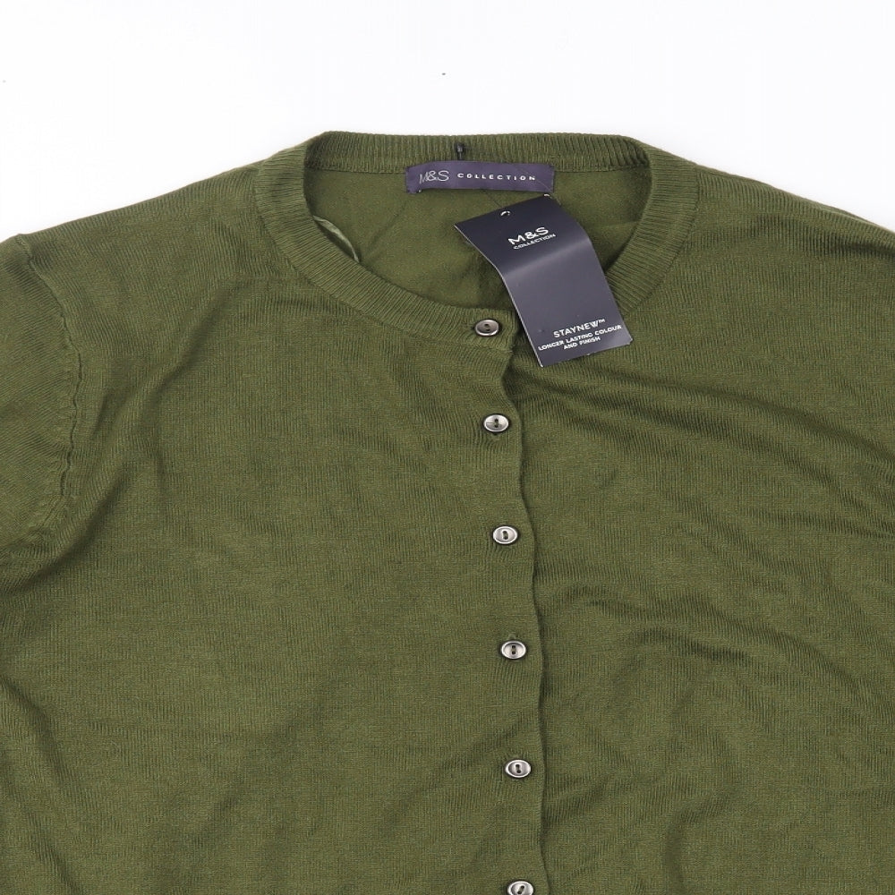 M&S  Womens Green   Cardigan Jumper Size 18