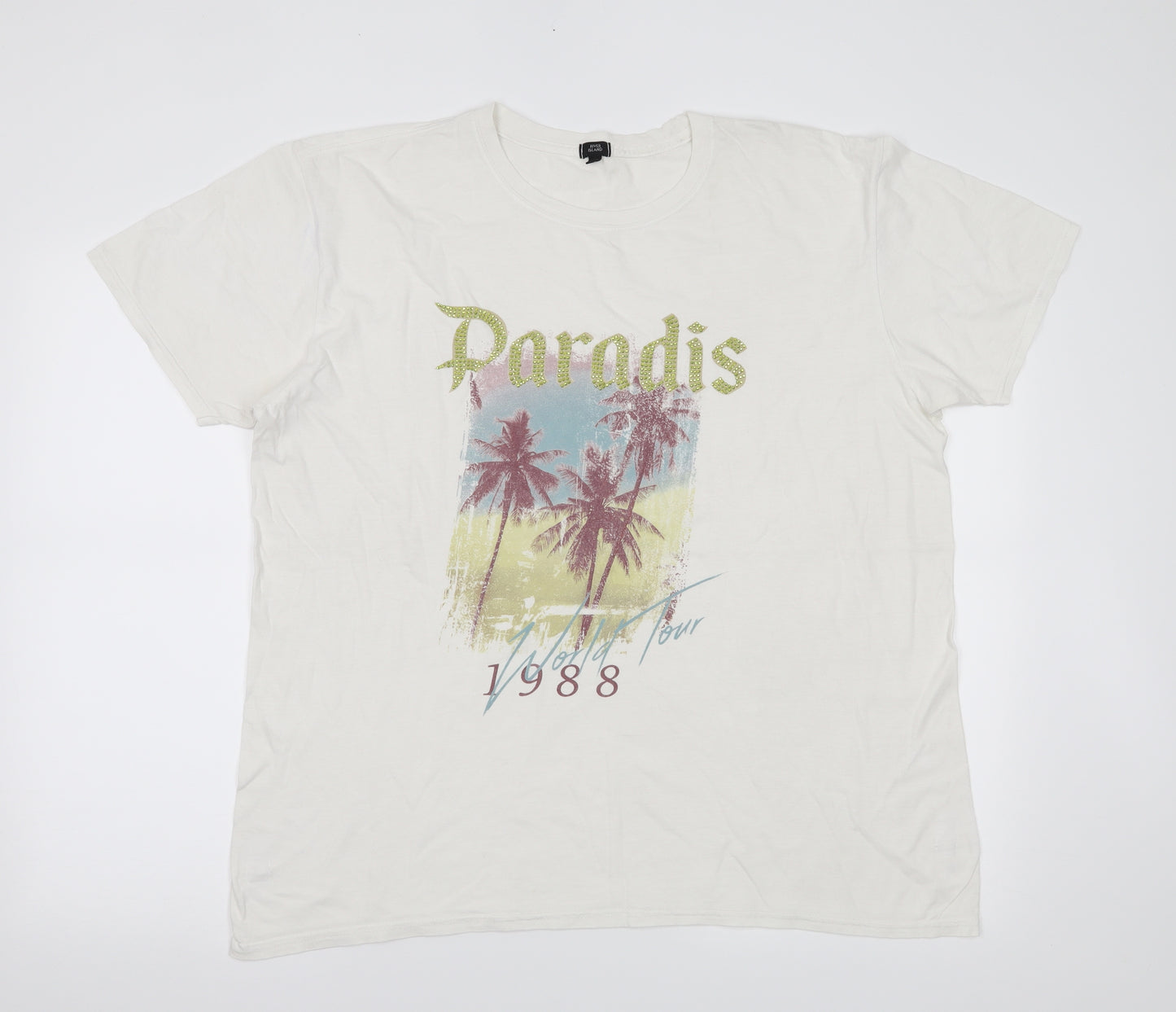 River Island Womens White   Basic T-Shirt Size 14