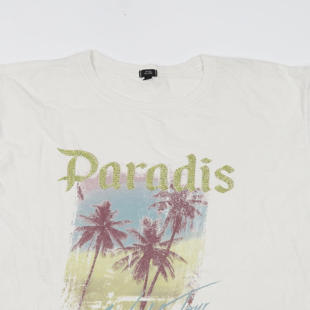 River Island Womens White   Basic T-Shirt Size 14