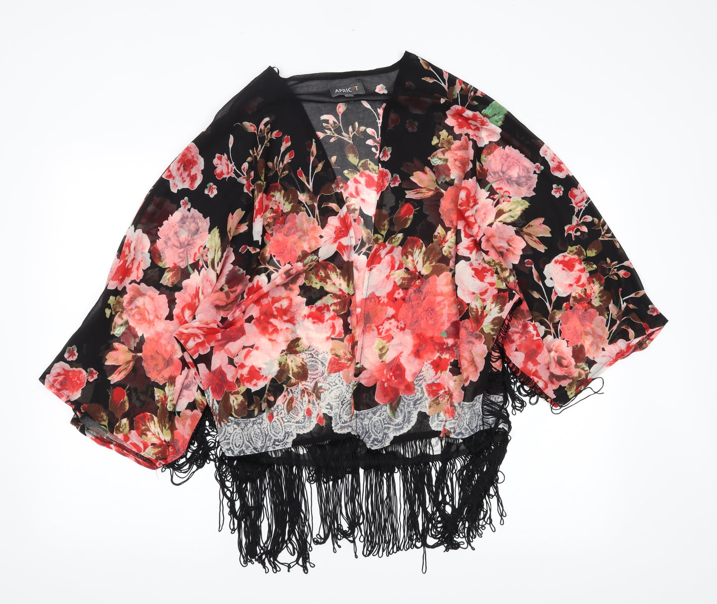 Apricot Womens Black Floral  Kimono Blouse Size 8