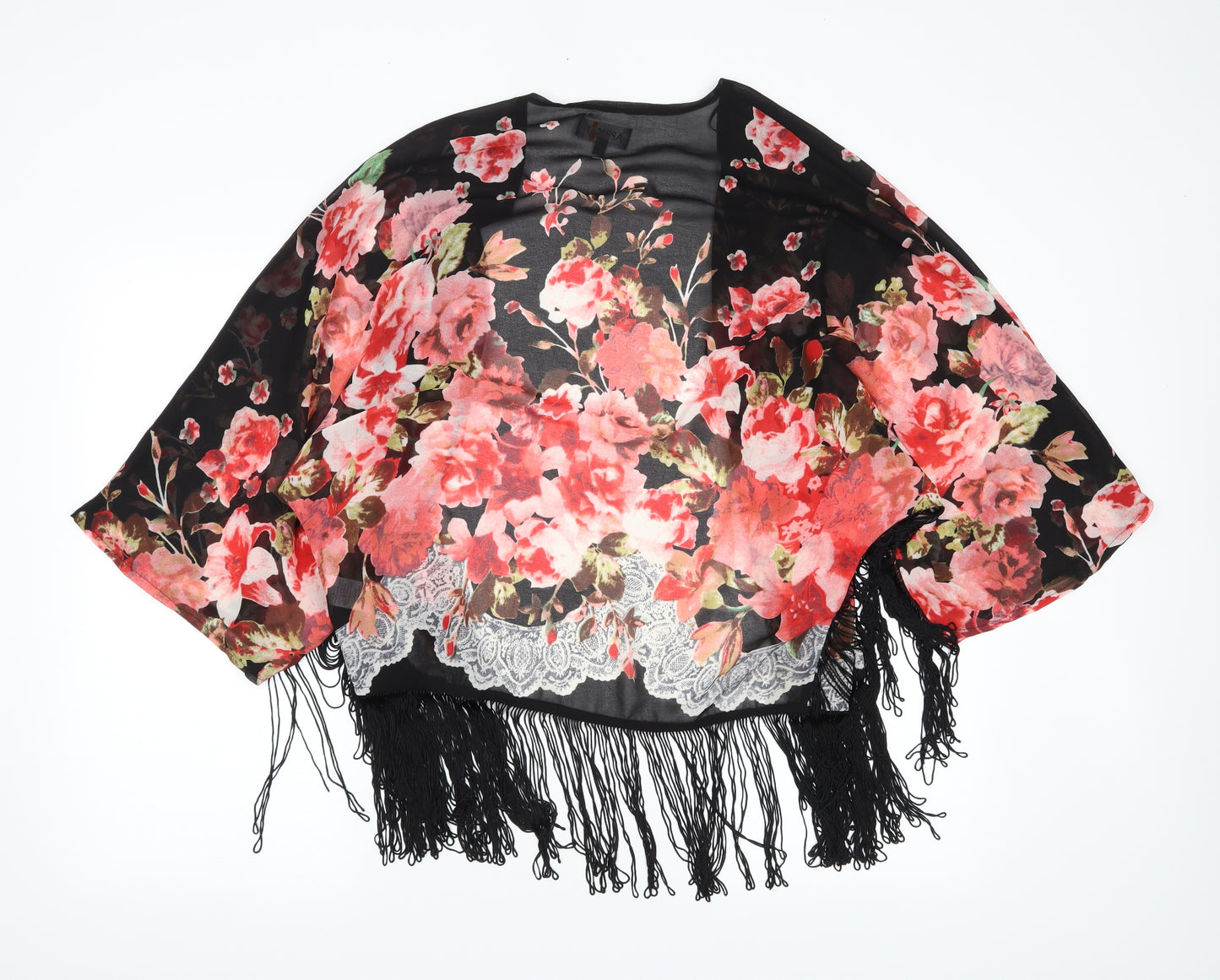 Apricot Womens Black Floral  Kimono Blouse Size 8