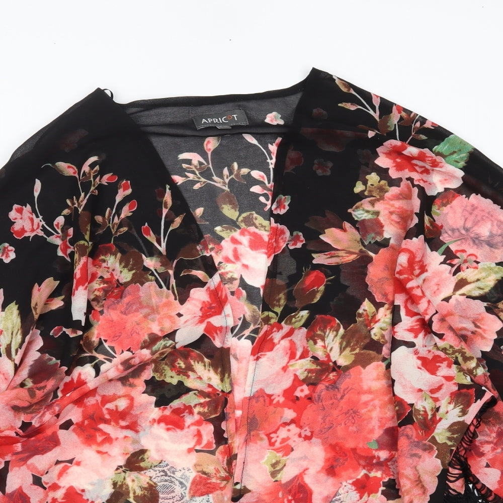 Apricot Womens Black Floral  Kimono Blouse Size 8