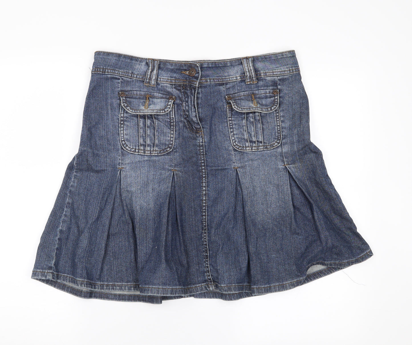 E-vie Womens Blue   Pleated Skirt Size 12
