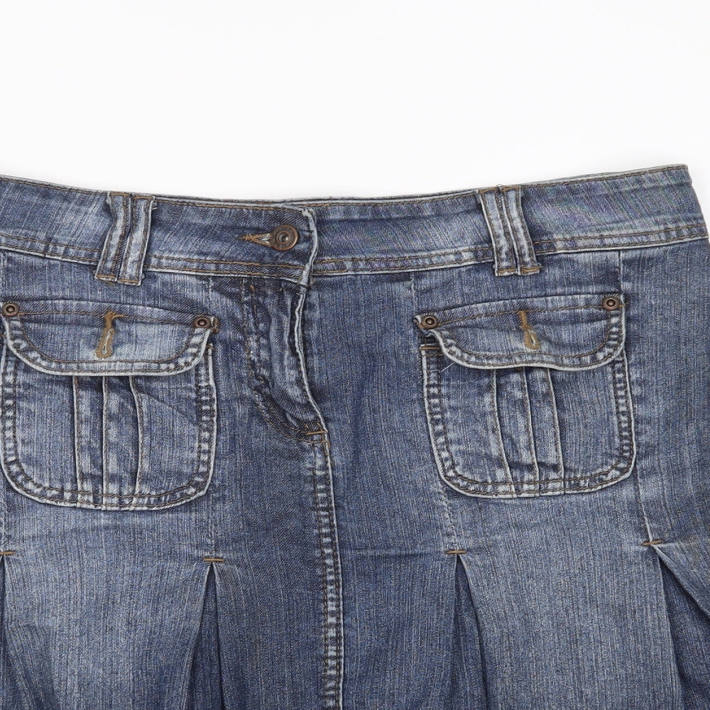 E-vie Womens Blue   Pleated Skirt Size 12