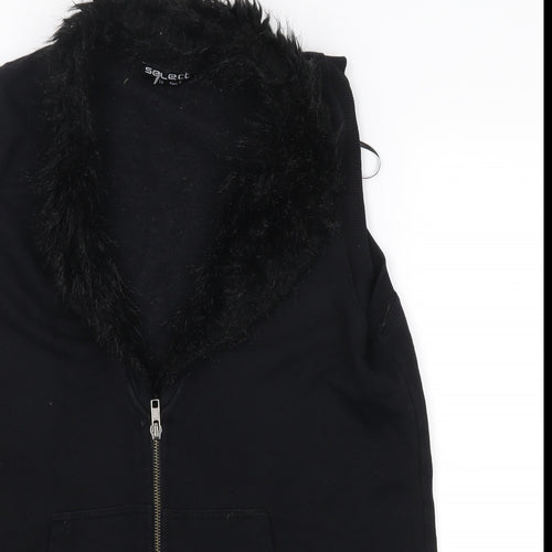 Select Womens Black   Full Zip Jumper Size 14