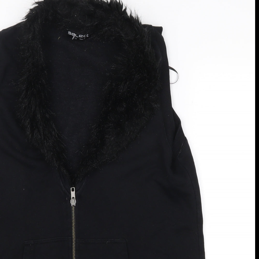 Select Womens Black   Full Zip Jumper Size 14