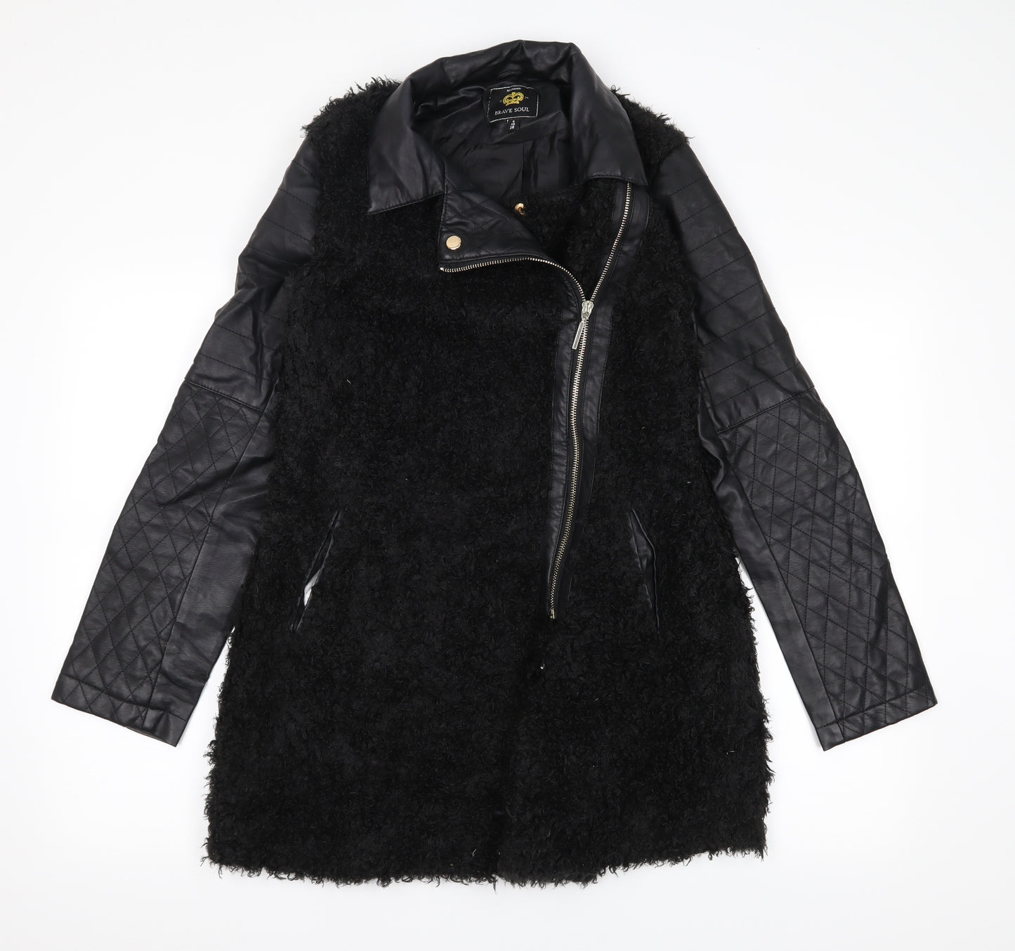 Brave Soul Womens Black   Jacket Coat Size 10
