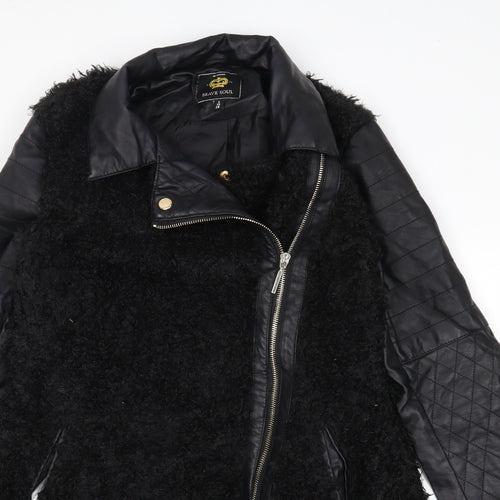 Brave Soul Womens Black   Jacket Coat Size 10