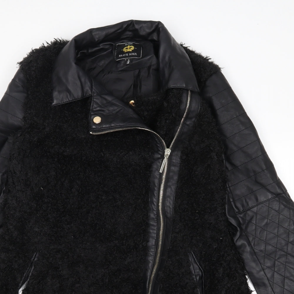 Brave Soul Womens Black   Jacket Coat Size 10
