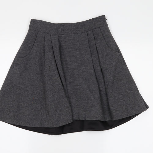 Diane Von Furstenburg Womens Grey   Pleated Skirt Size 4