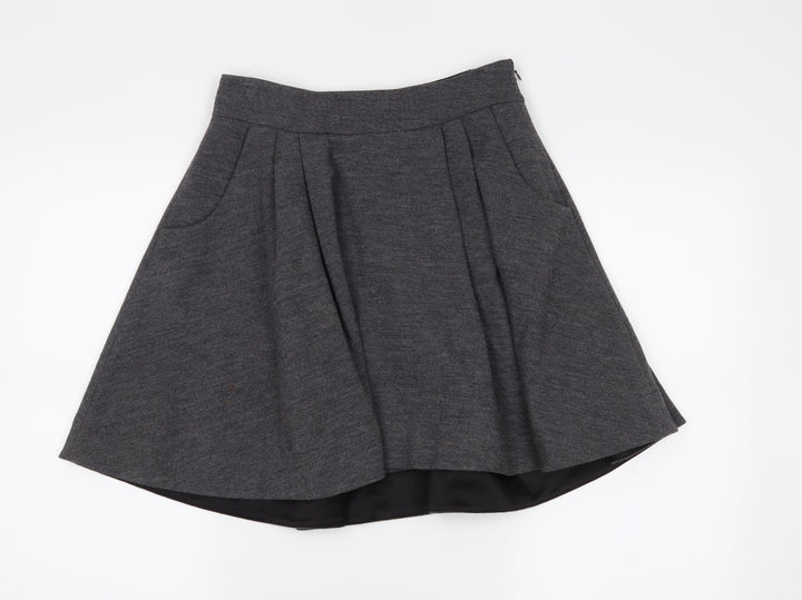 Diane Von Furstenburg Womens Grey   Pleated Skirt Size 4