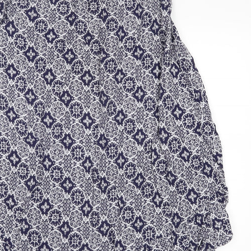 m&s Womens Blue Floral  Basic Blouse Size 10