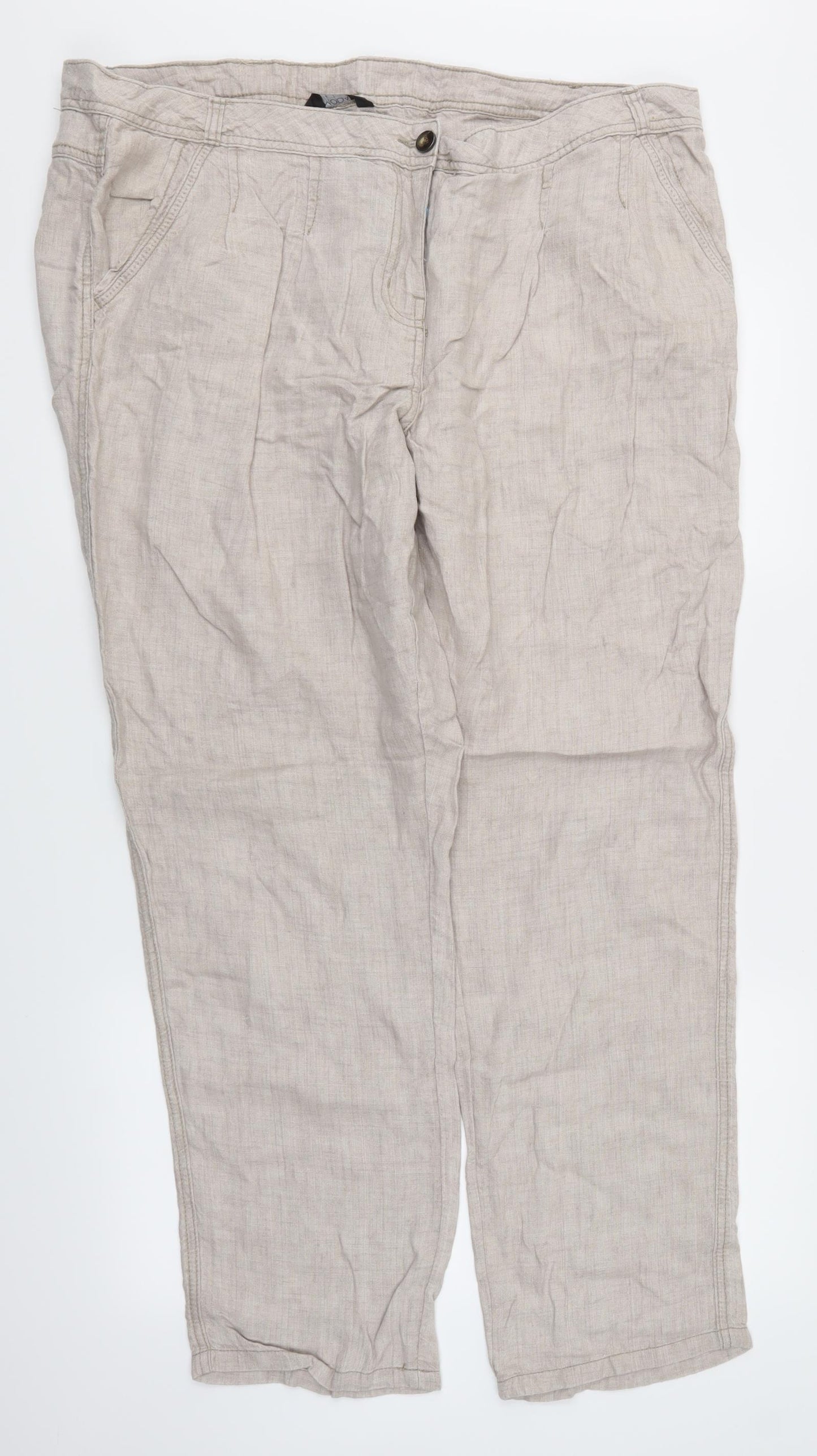 Moda Womens White   Trousers  Size 18 L30 in