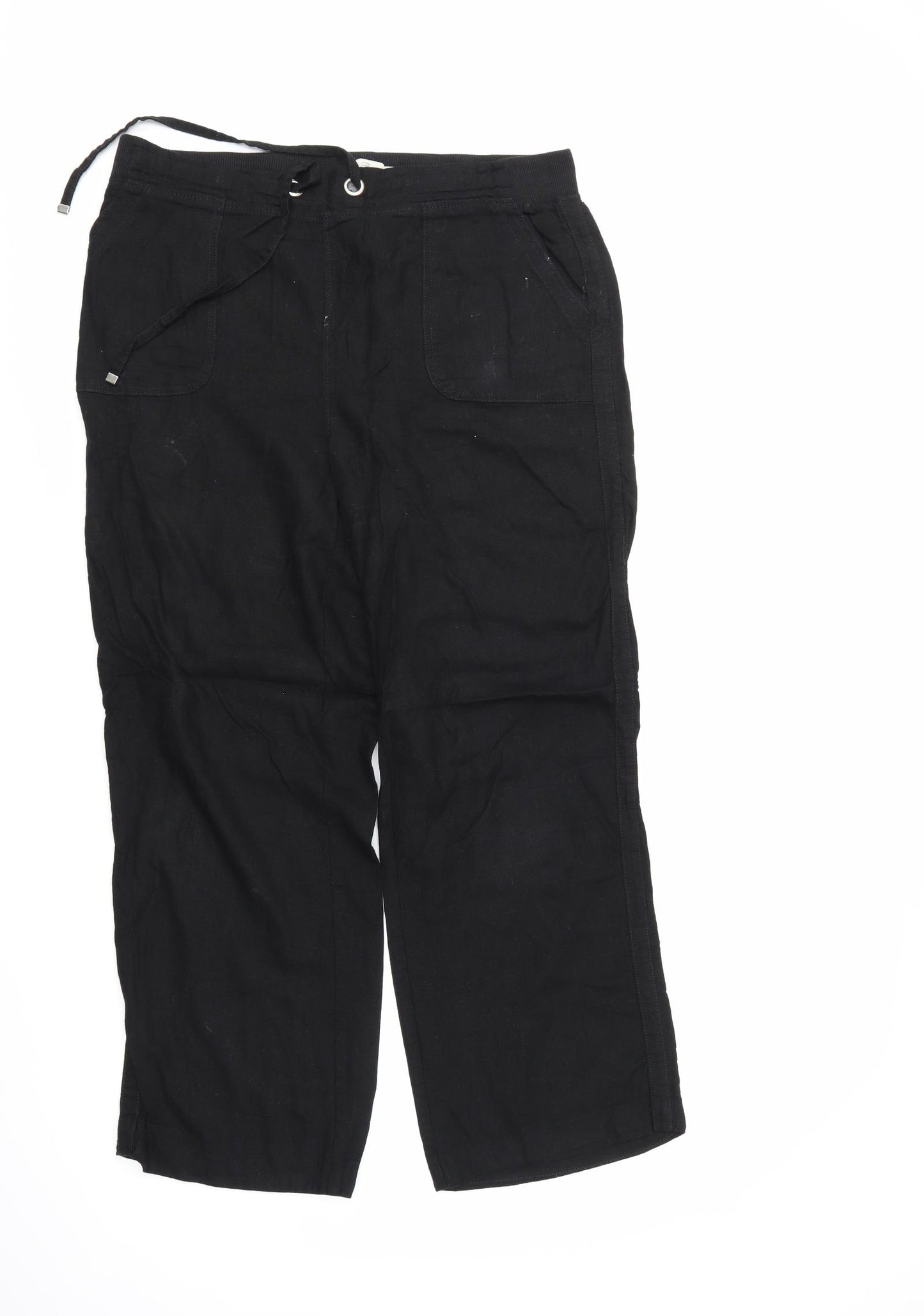 Peacocks Womens Black   Trousers  Size 16 L28 in