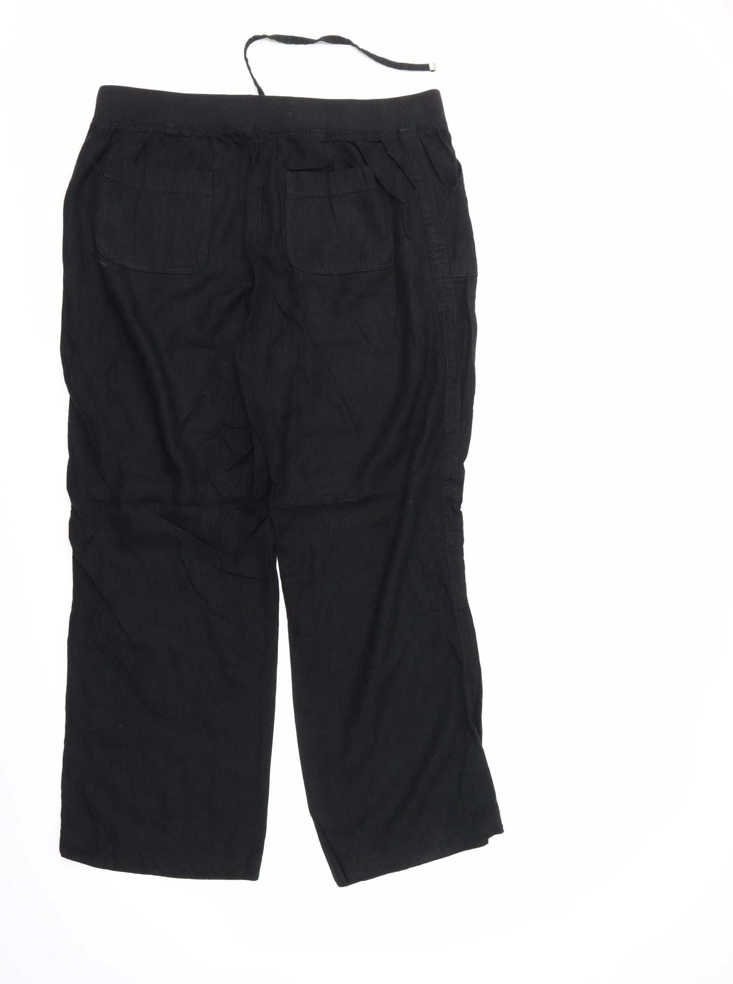 Peacocks Womens Black   Trousers  Size 16 L28 in