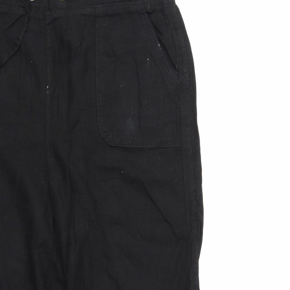 Peacocks Womens Black   Trousers  Size 16 L28 in
