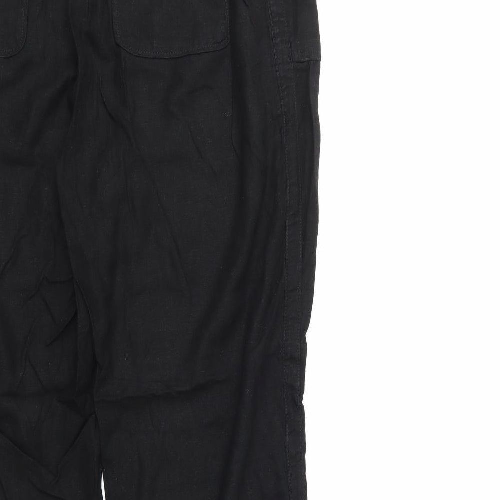 Peacocks Womens Black   Trousers  Size 16 L28 in