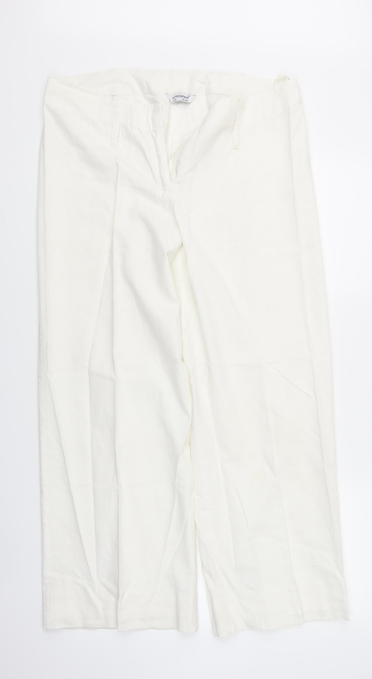 Atmospehre Womens White   Trousers  Size 12 L28 in