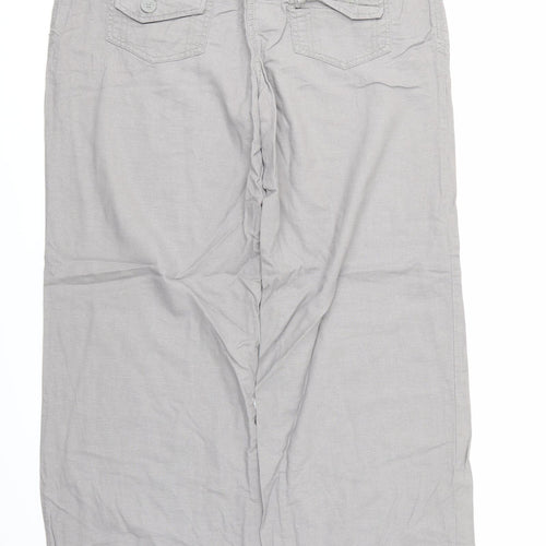 NEXT Womens Grey   Cargo Trousers Size 4 L30 in