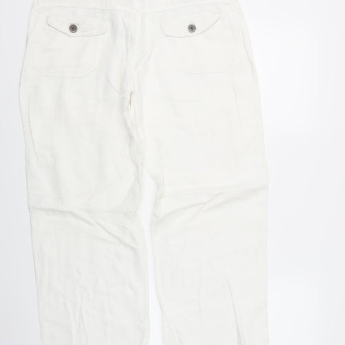 Denim & Co. Womens White   Trousers  Size 10 L31 in