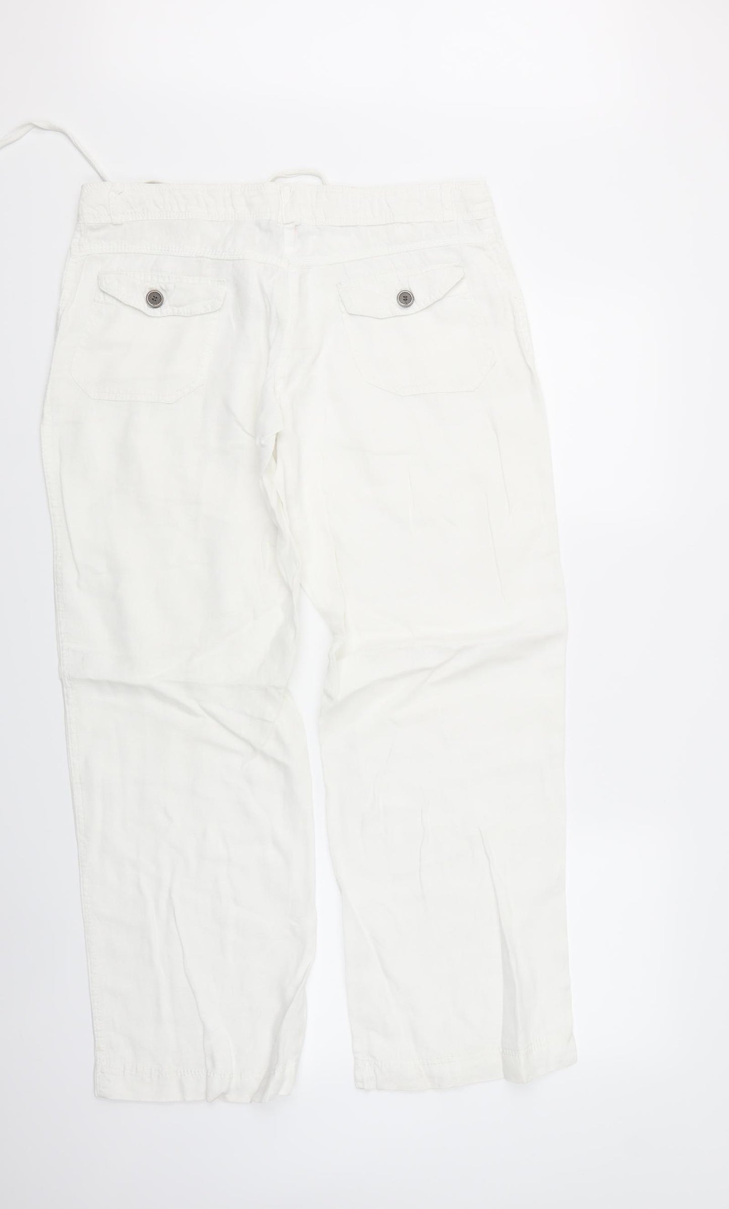Denim & Co. Womens White   Trousers  Size 10 L31 in