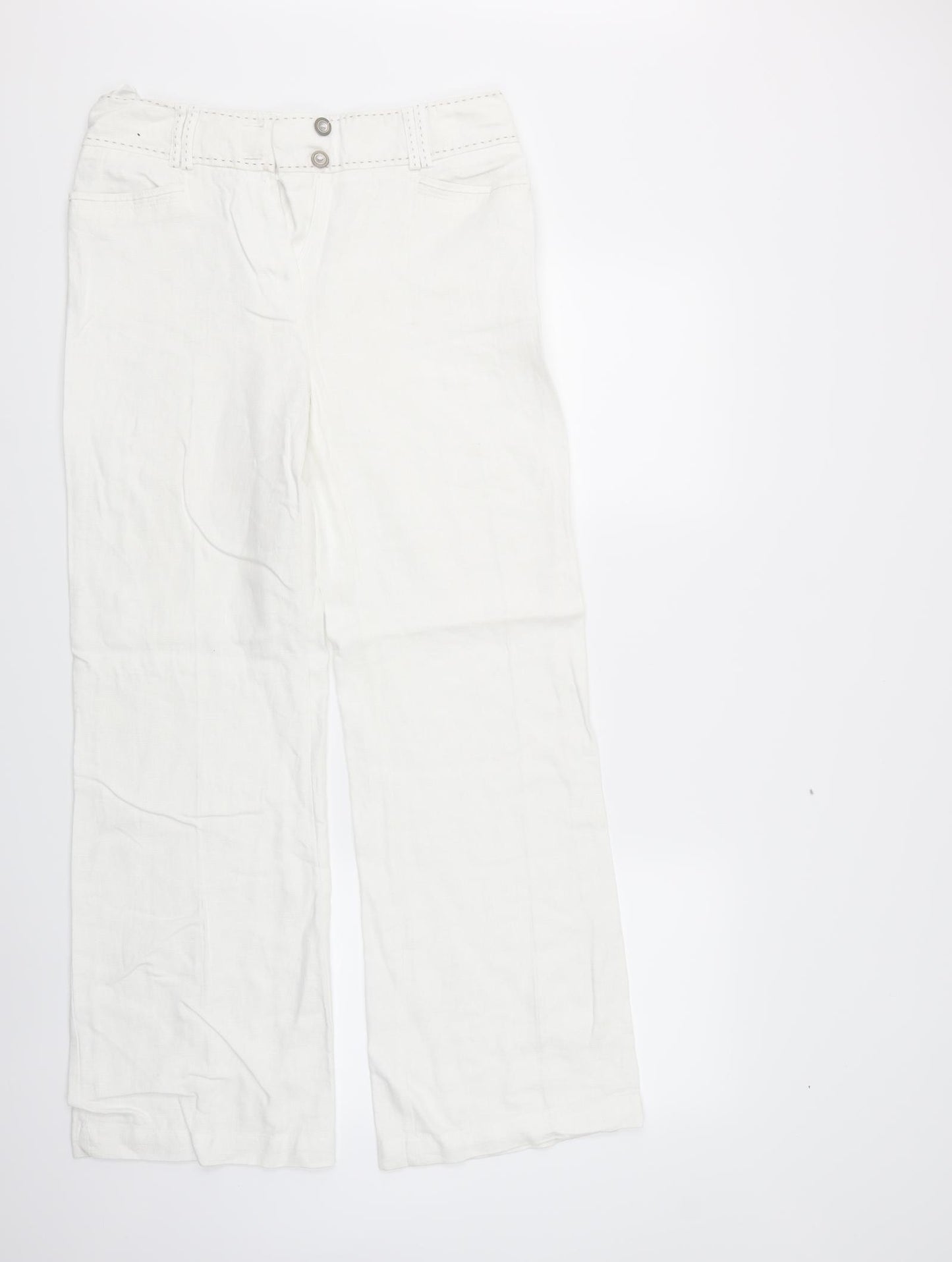 Per Una Womens White   Trousers  Size 8 L30 in
