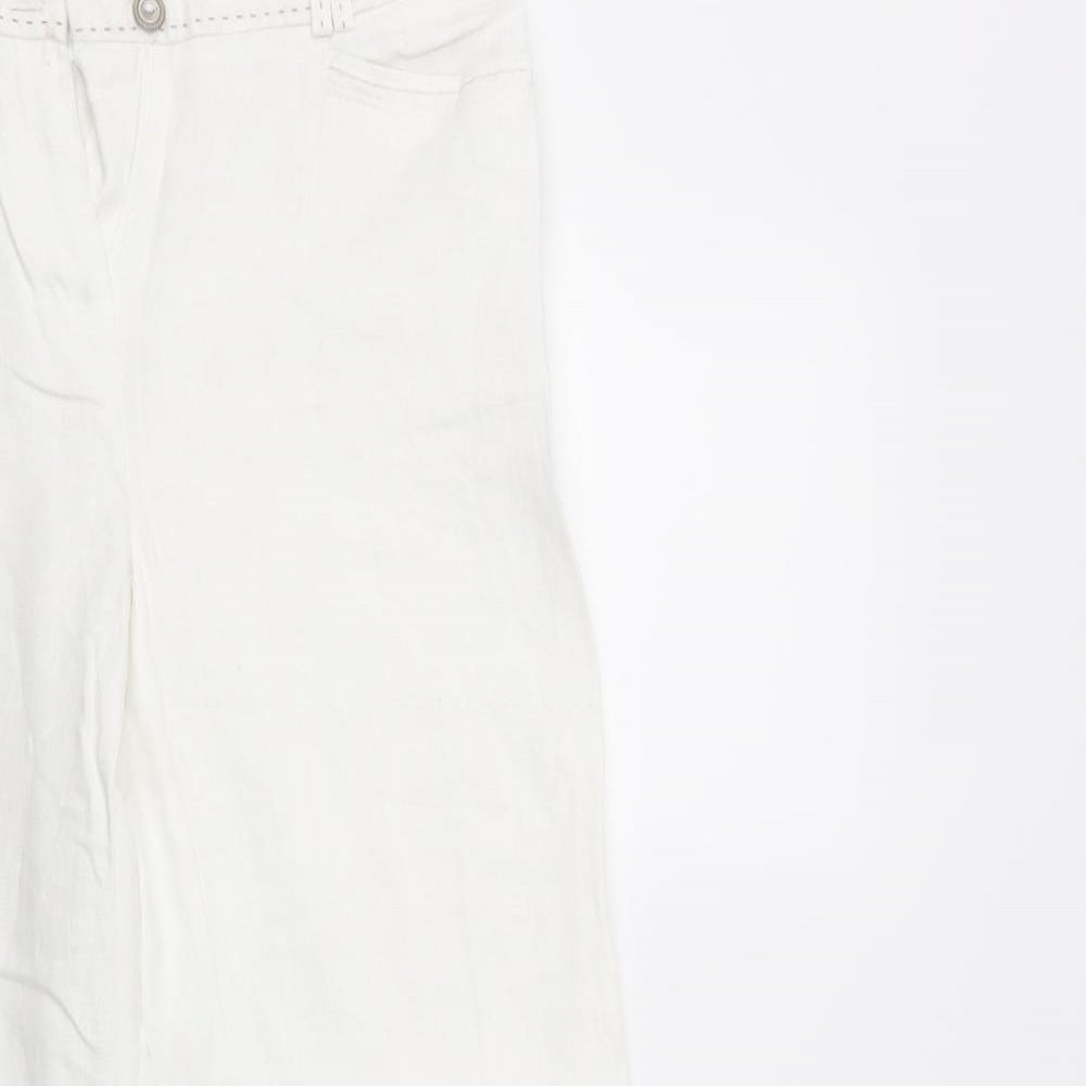Per Una Womens White   Trousers  Size 8 L30 in