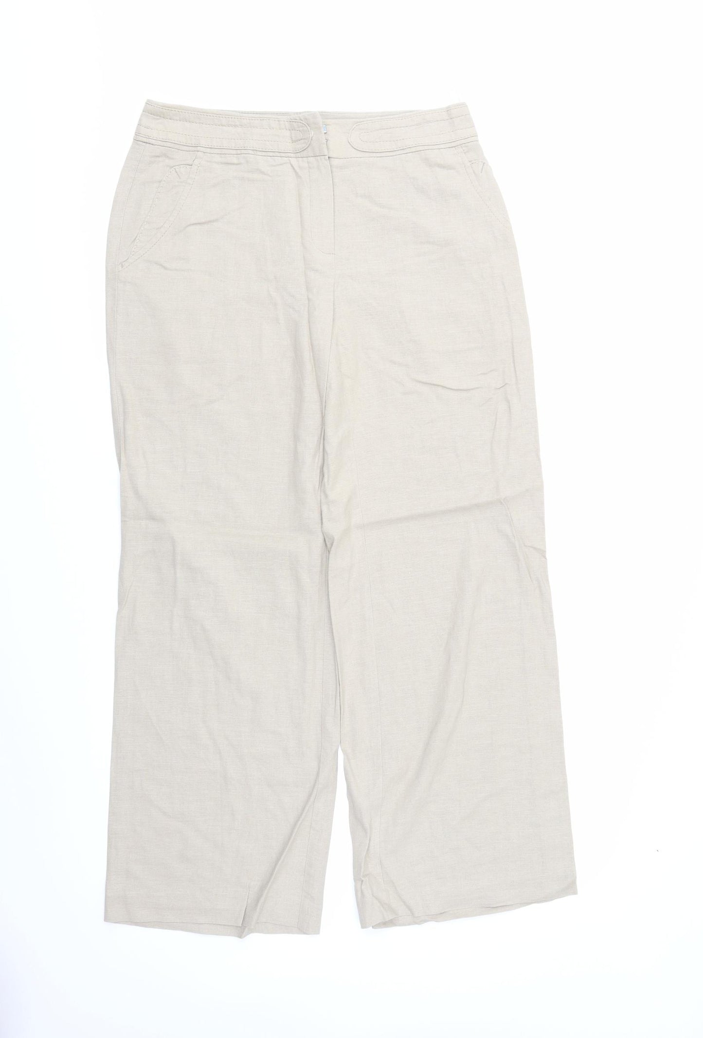 Marks and Spencer Womens Ivory   Trousers  Size 10 L29 in
