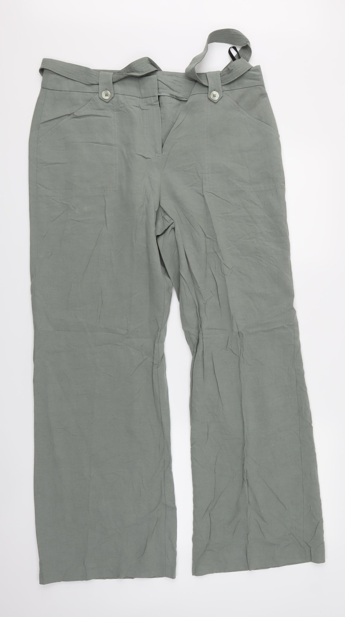 Principles Womens Green   Trousers  Size 14 L30 in