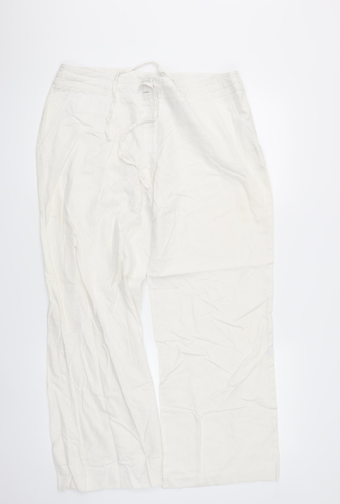 editions Womens White   Trousers  Size 14 L28 in