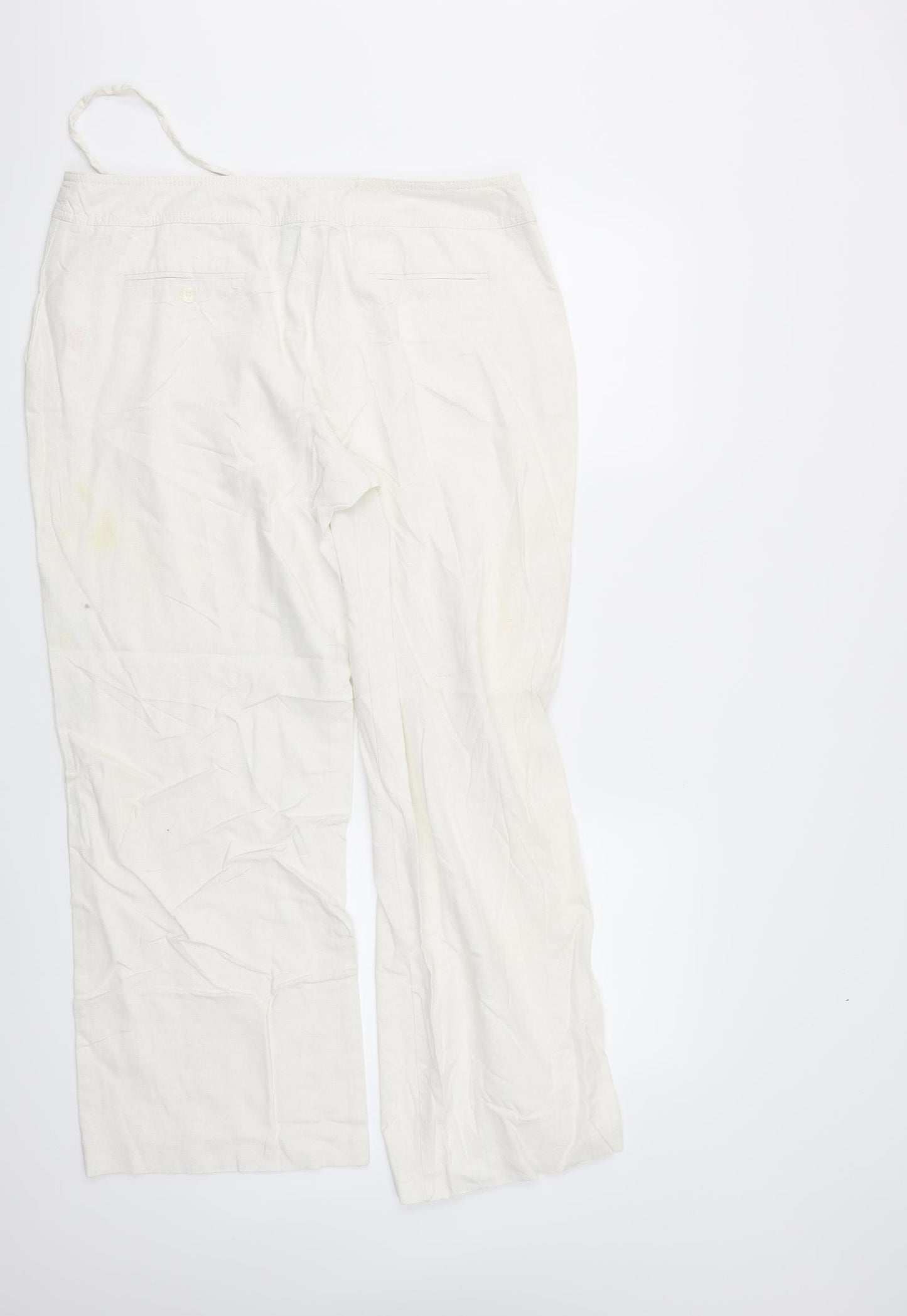 editions Womens White   Trousers  Size 14 L28 in