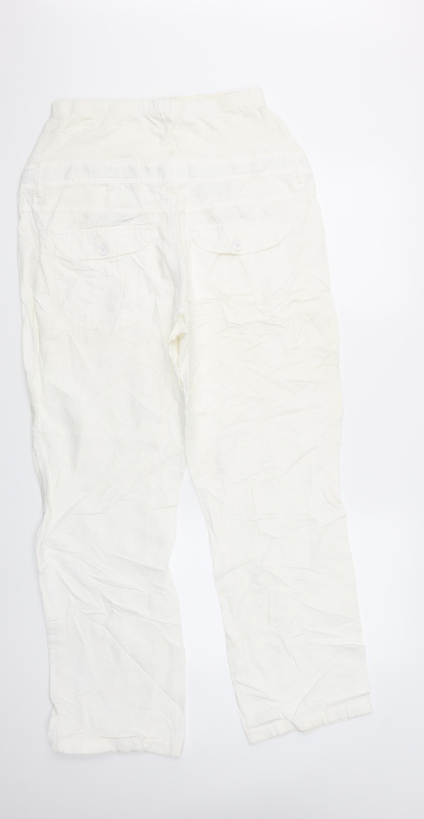 Yessica Womens White   Trousers  Size 10 L28 in