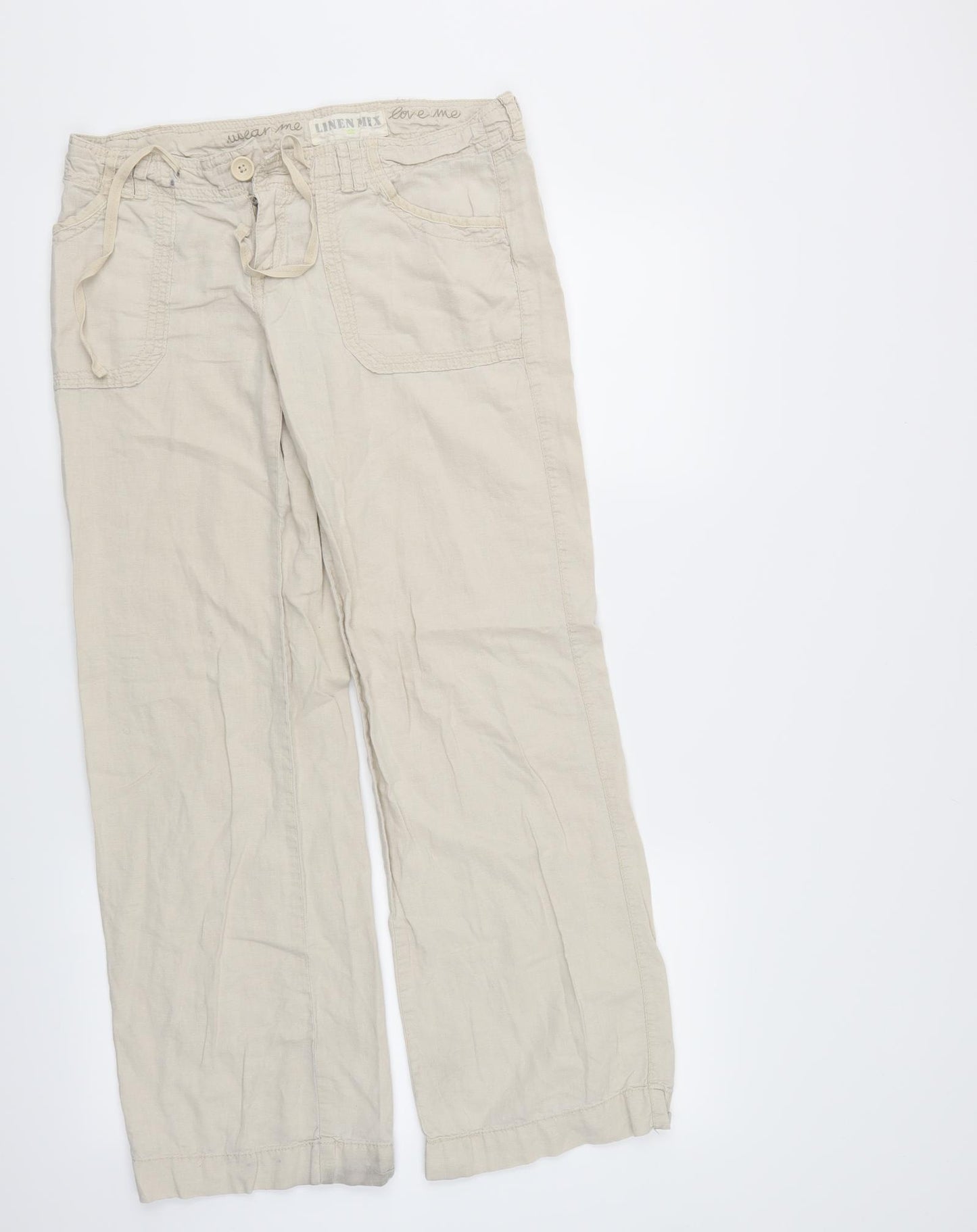 newlook Womens Ivory   Trousers  Size 8 L29 in