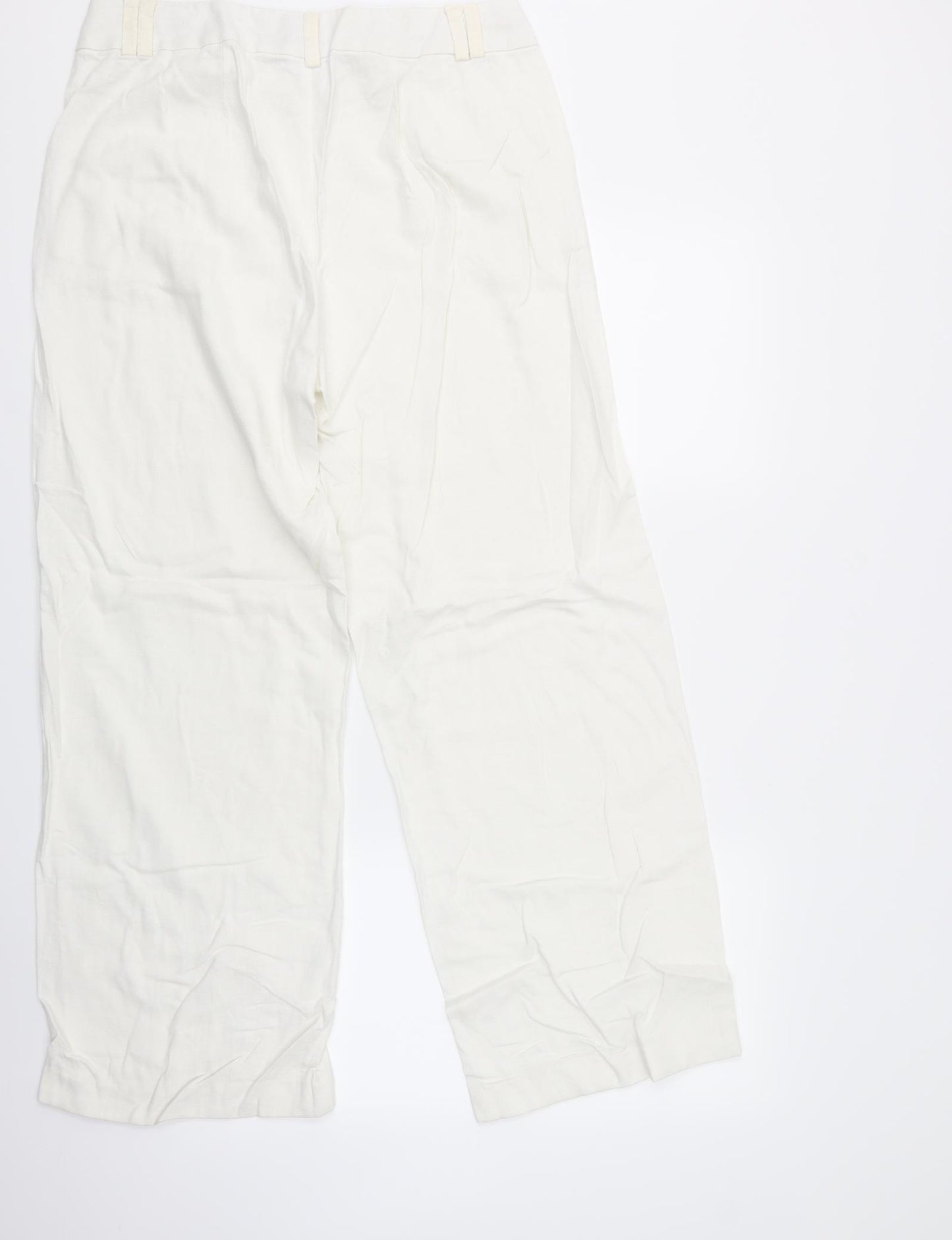 Peacocks Womens White   Trousers  Size 12 L28.5 in