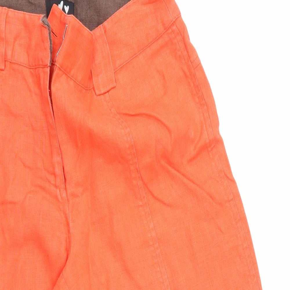 Per Una Womens Orange   Cargo Shorts Size 10
