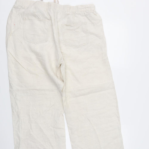 m&s Womens Ivory   Trousers  Size 14 L26 in