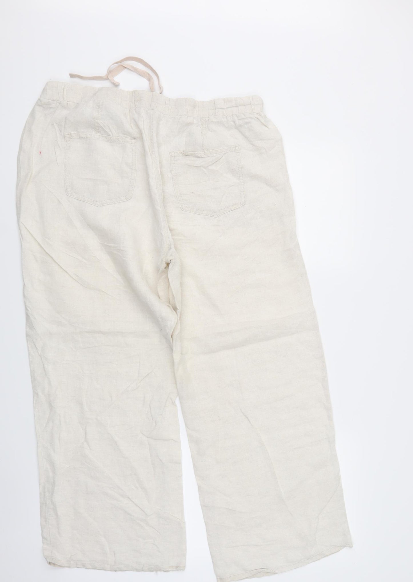 m&s Womens Ivory   Trousers  Size 14 L26 in