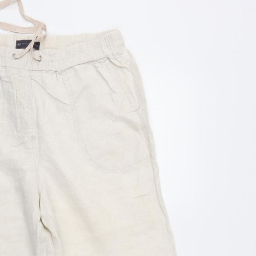 m&s Womens Ivory   Trousers  Size 14 L26 in