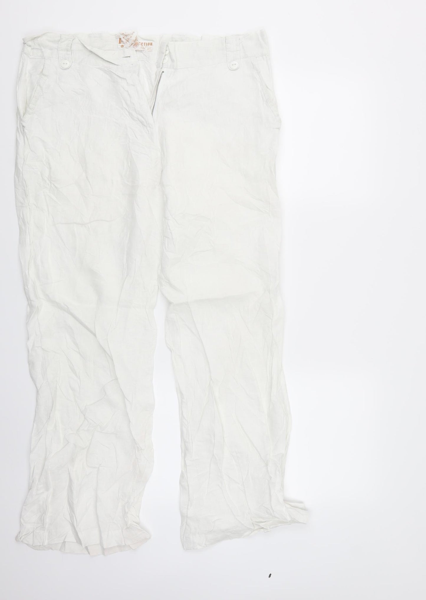 The Trend House Womens White   Trousers  Size L L29 in