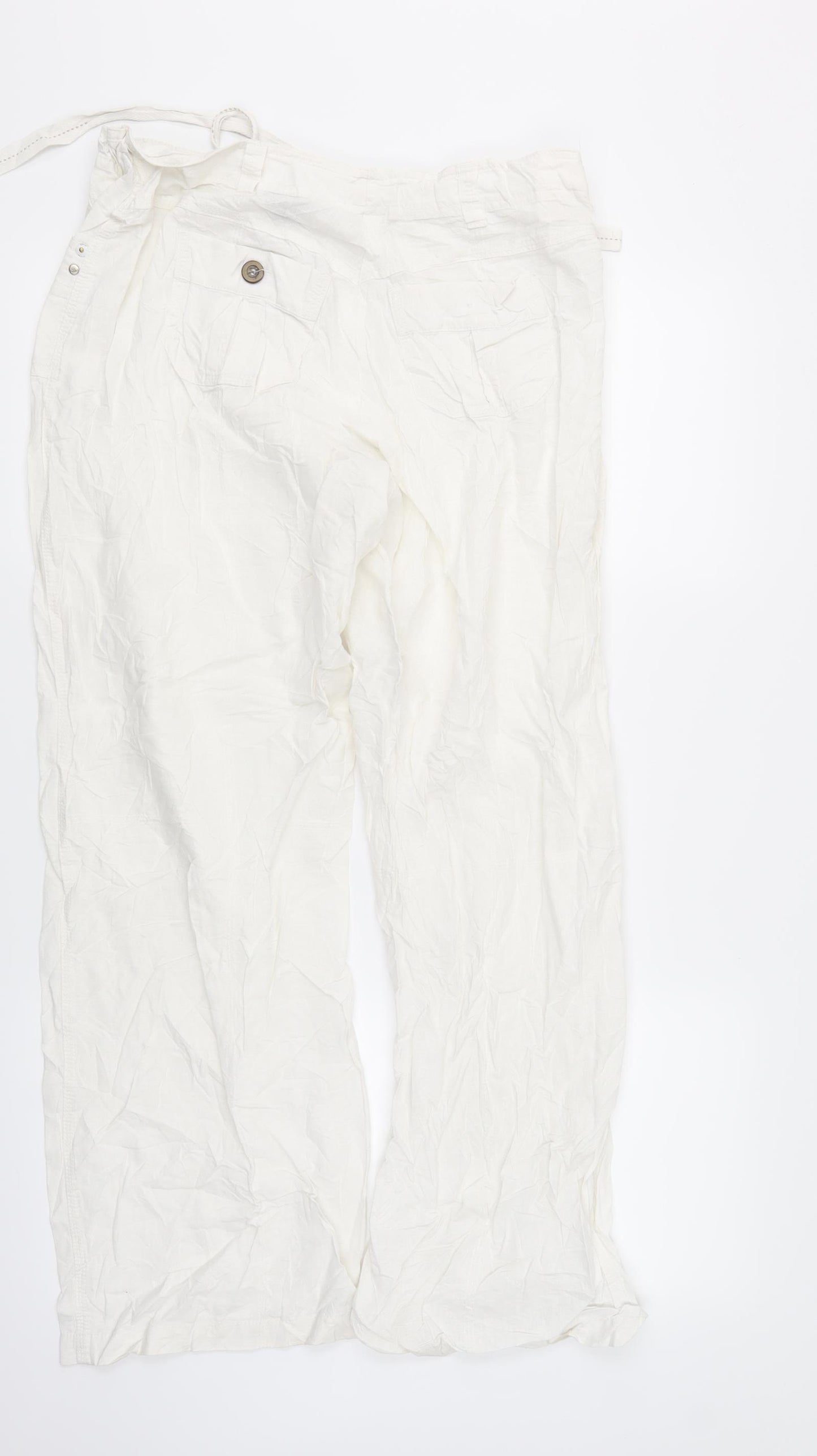 papya Womens White   Trousers  Size 14 L30 in