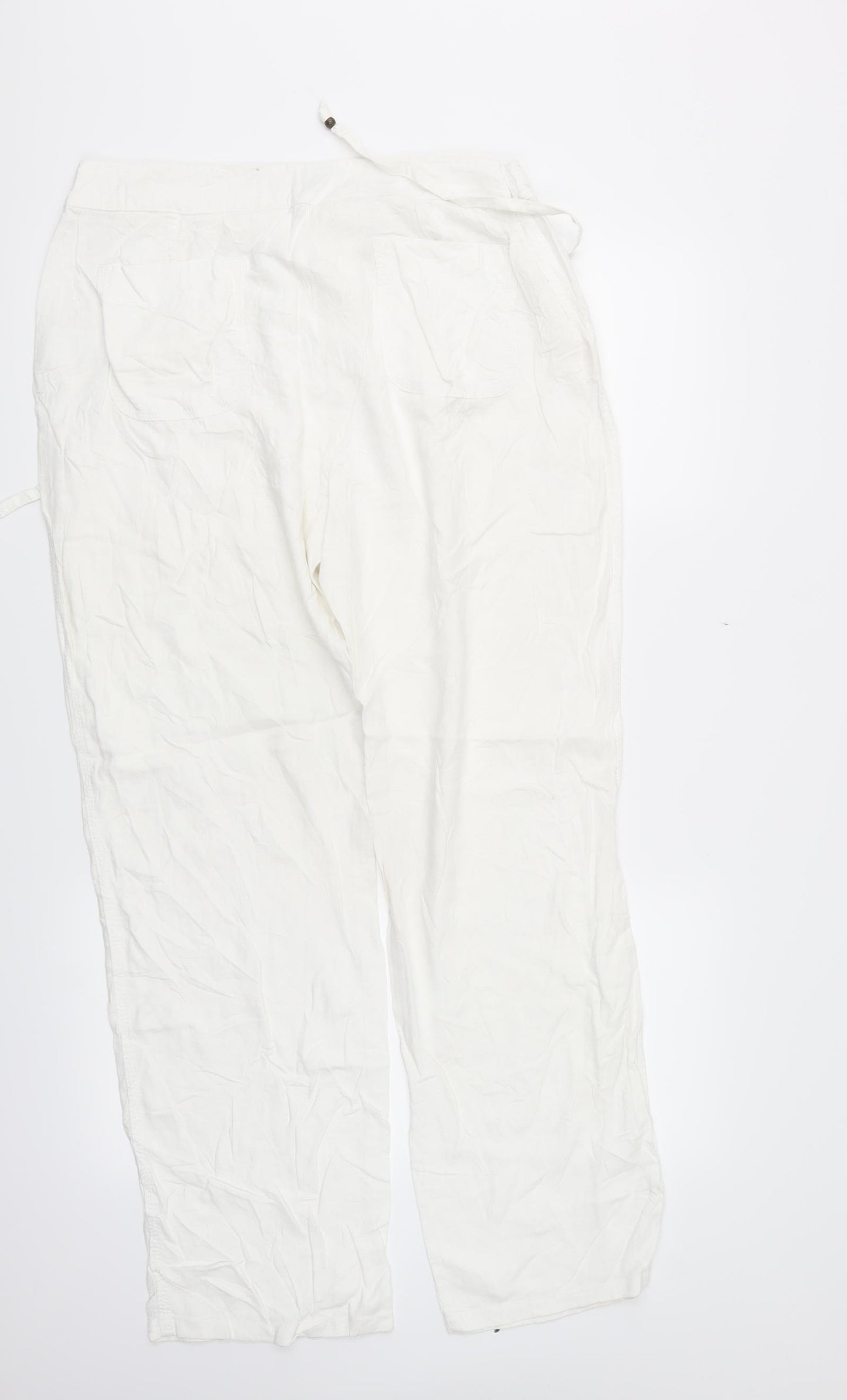 papya Womens White   Trousers  Size 14 L30 in
