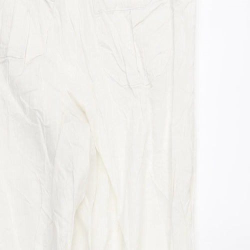 papya Womens White   Trousers  Size 14 L30 in
