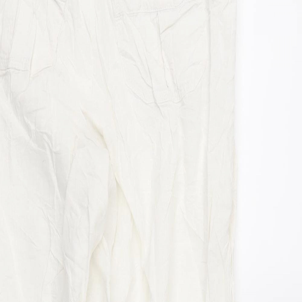 papya Womens White   Trousers  Size 14 L30 in
