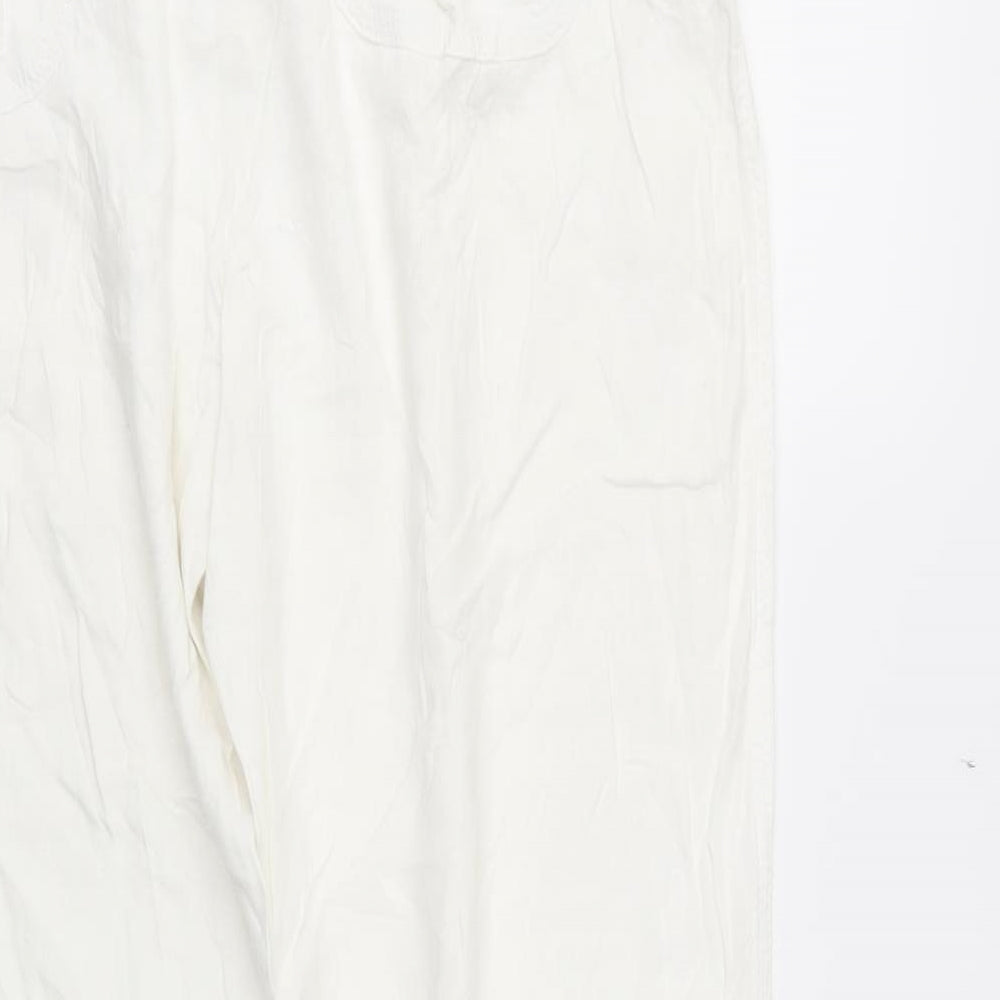 papya Womens White   Trousers  Size 14 L30 in