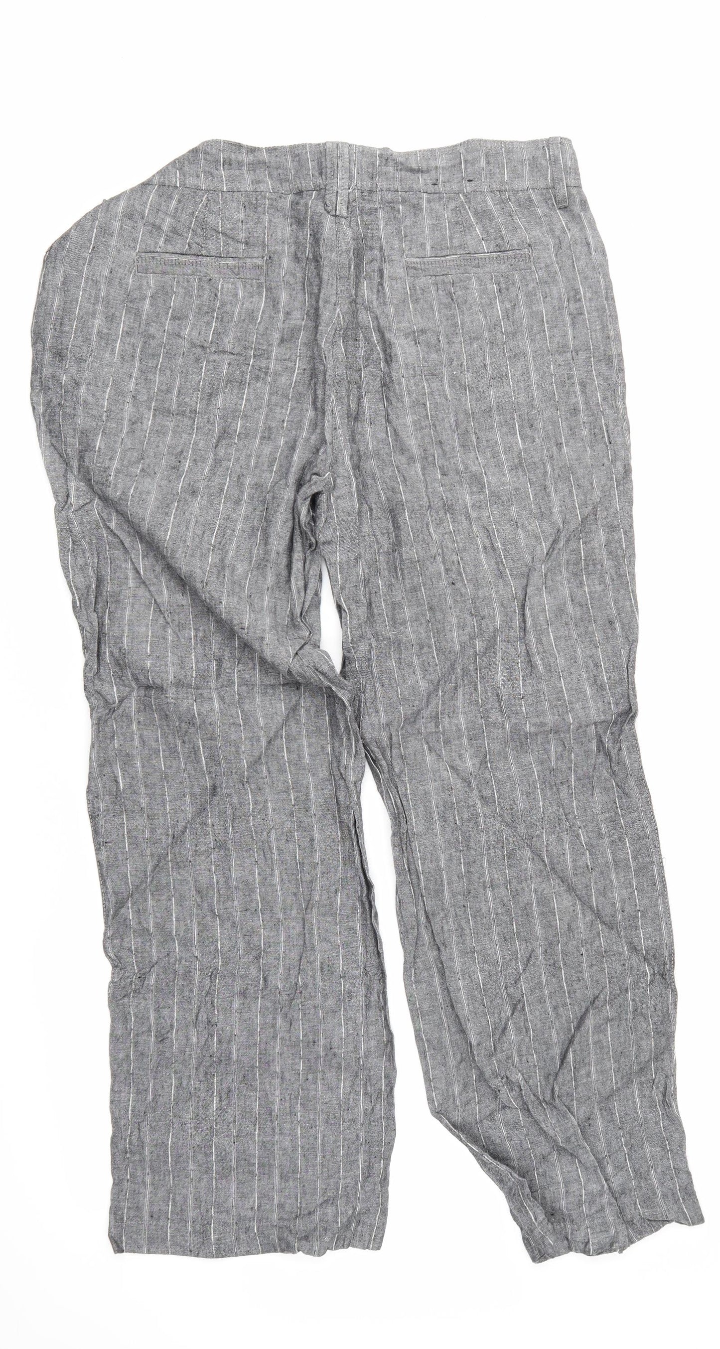 BRAX Womens Grey Striped  Trousers   L30 in