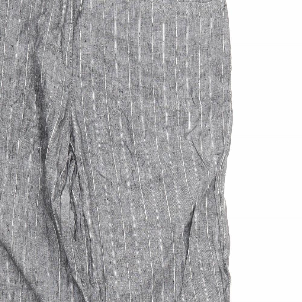 BRAX Womens Grey Striped  Trousers   L30 in