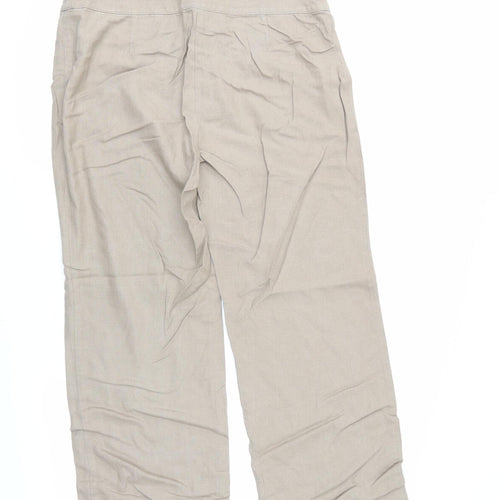 M&S Woman Womens Beige   Trousers  Size 12 L26.5 in