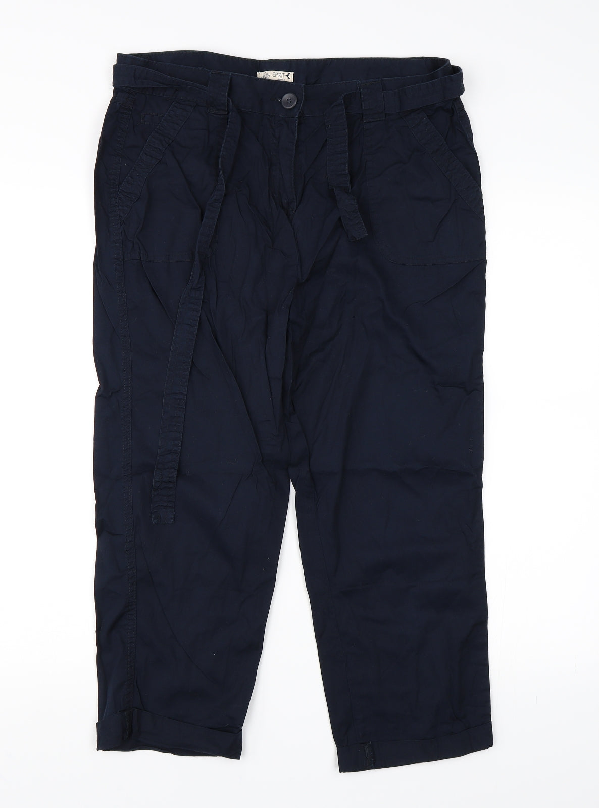 M&Co Womens Blue   Cargo Trousers Size 12 L22 in