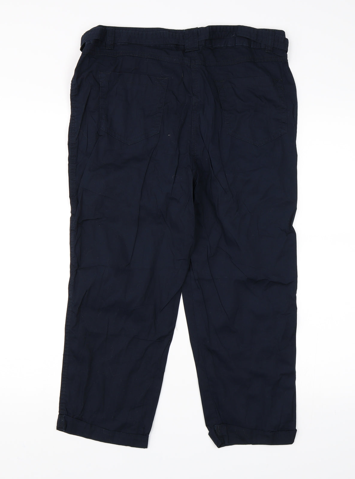 M&Co Womens Blue   Cargo Trousers Size 12 L22 in
