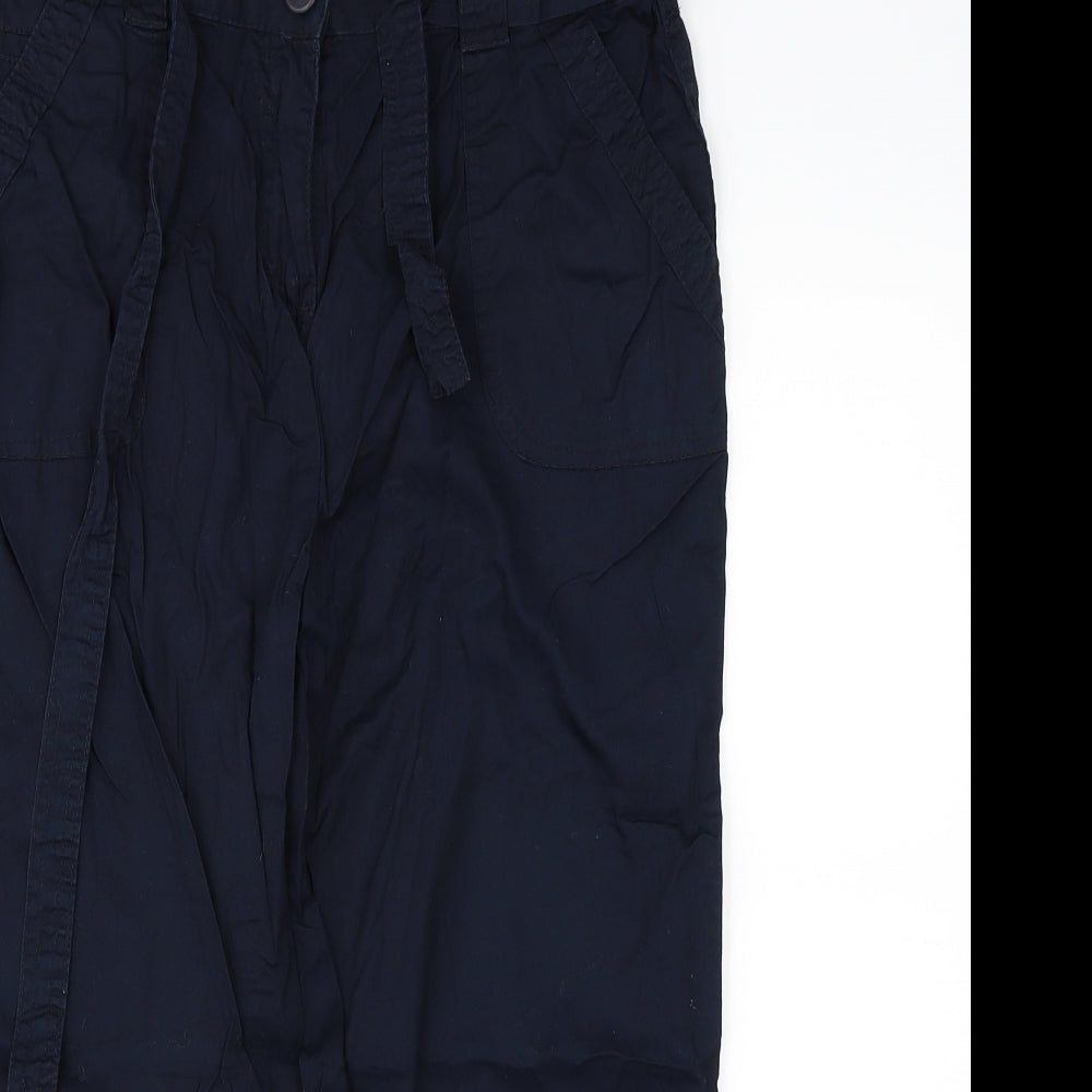 M&Co Womens Blue   Cargo Trousers Size 12 L22 in